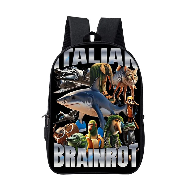 Italian Brainrot Children Backpack Cartoon Anime Game School Bag for Boy Girls Durable and Softback for Books Bag