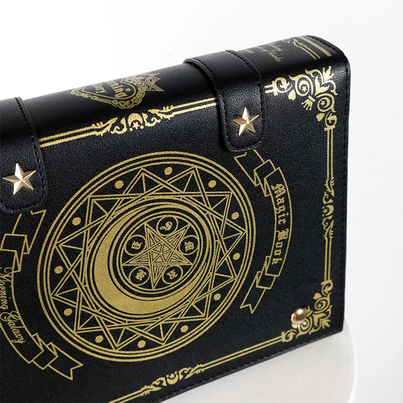 Lolita Y2K Star Moon Magic Book Shoulder Ita Bag  Women's Girls Gothic Vintage Mini Backpacks Fashion Cute Crossbody Handbags