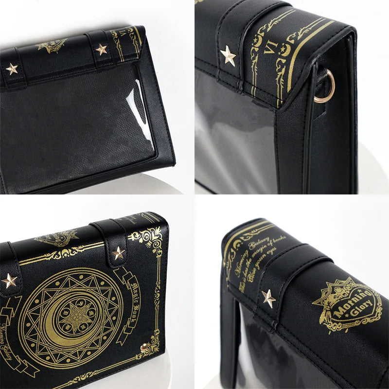 Lolita Y2K Star Moon Magic Book Shoulder Ita Bag  Women's Girls Gothic Vintage Mini Backpacks Fashion Cute Crossbody Handbags