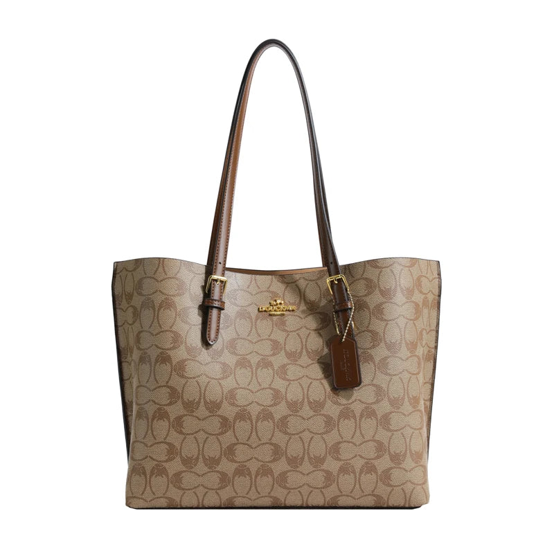 Fashionable Solid Color Shopper Bag - Large Capacity Commuter Tote With Elegant Minimalist Design And Premium Leather Trim