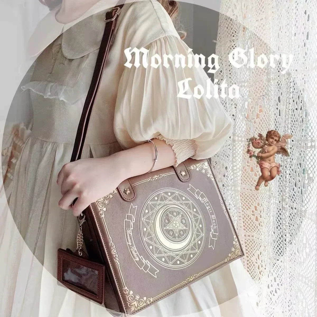 Lolita Y2K Star Moon Magic Book Shoulder Ita Bag  Women's Girls Gothic Vintage Mini Backpacks Fashion Cute Crossbody Handbags