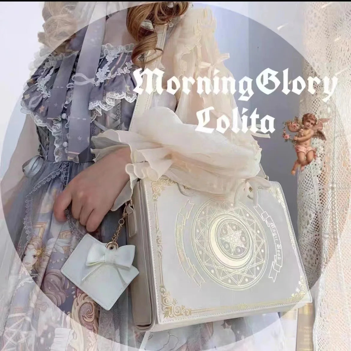 Lolita Y2K Star Moon Magic Book Shoulder Ita Bag  Women's Girls Gothic Vintage Mini Backpacks Fashion Cute Crossbody Handbags