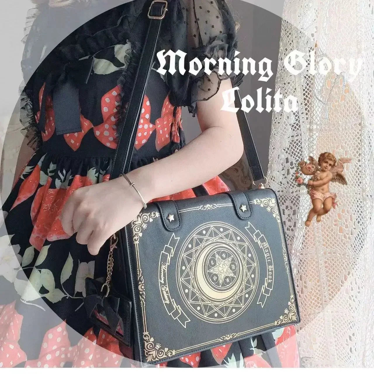 Lolita Y2K Star Moon Magic Book Shoulder Ita Bag  Women's Girls Gothic Vintage Mini Backpacks Fashion Cute Crossbody Handbags