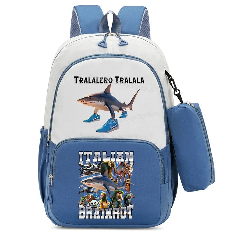 Italian Brainrot Backpacks Set Hot Student School Bag Pencil Case Girl Boy Back To School Gift Leisure Mochila Teens Travel Bags