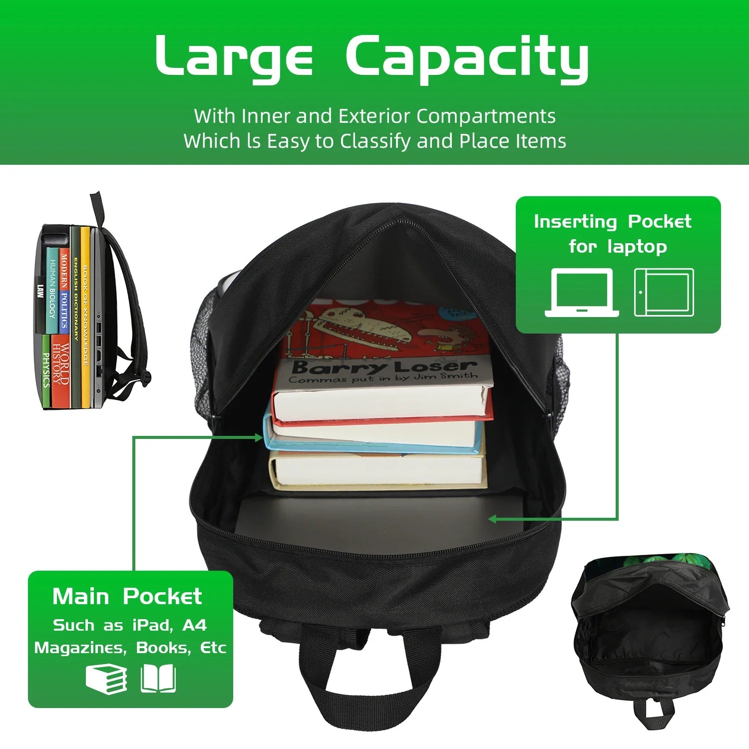 Italian Brainrot Children Backpack Cartoon Anime Game School Bag for Boy Girls Durable and Softback for Books Bag