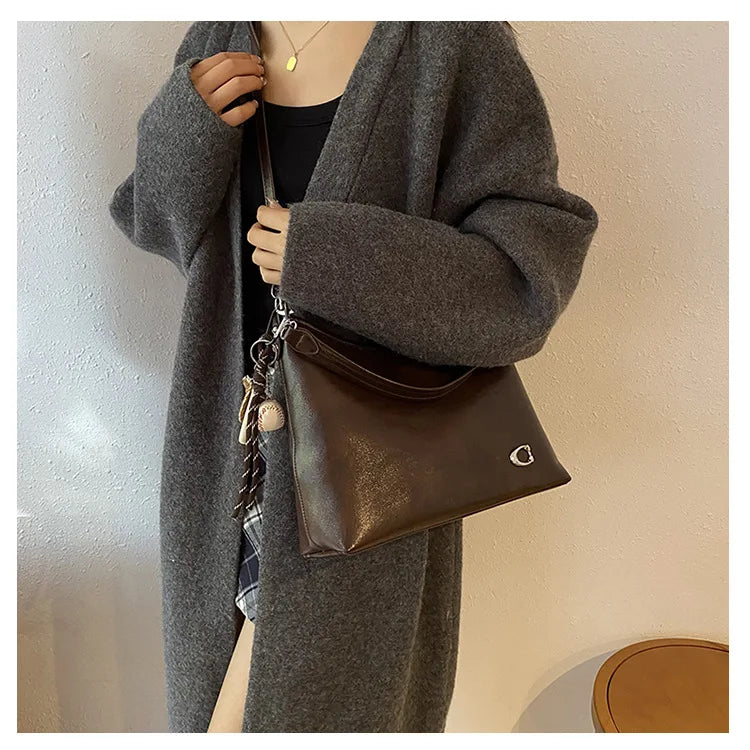 Vintage Tote Bag - Trendy Underarm Shoulder Purse, Lightweight & Spacious, Perfect for Work, Shopping & Travel, Women's Fashion