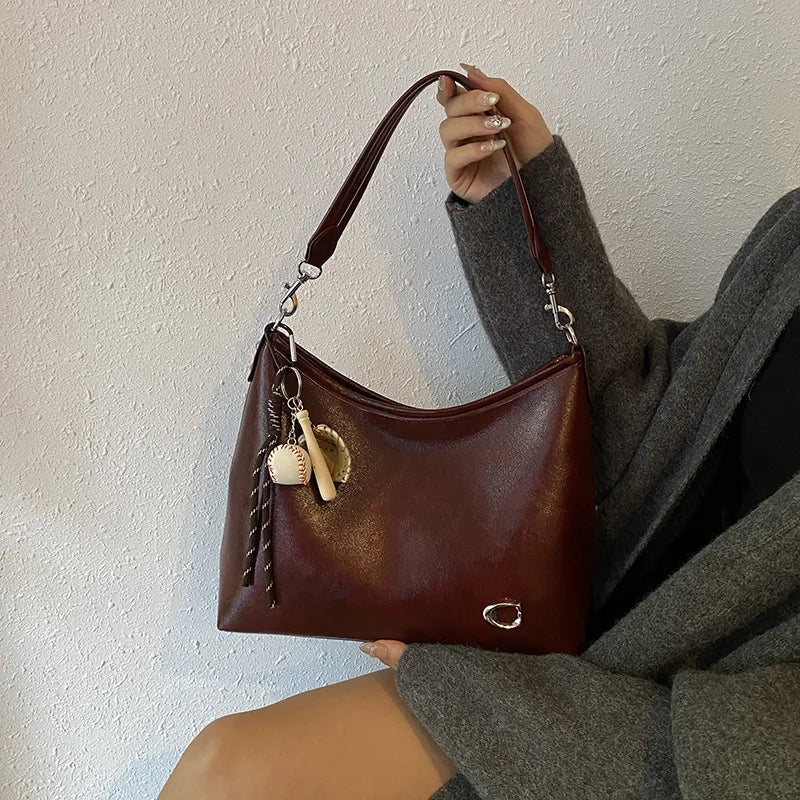 Vintage Tote Bag - Trendy Underarm Shoulder Purse, Lightweight & Spacious, Perfect for Work, Shopping & Travel, Women's Fashion