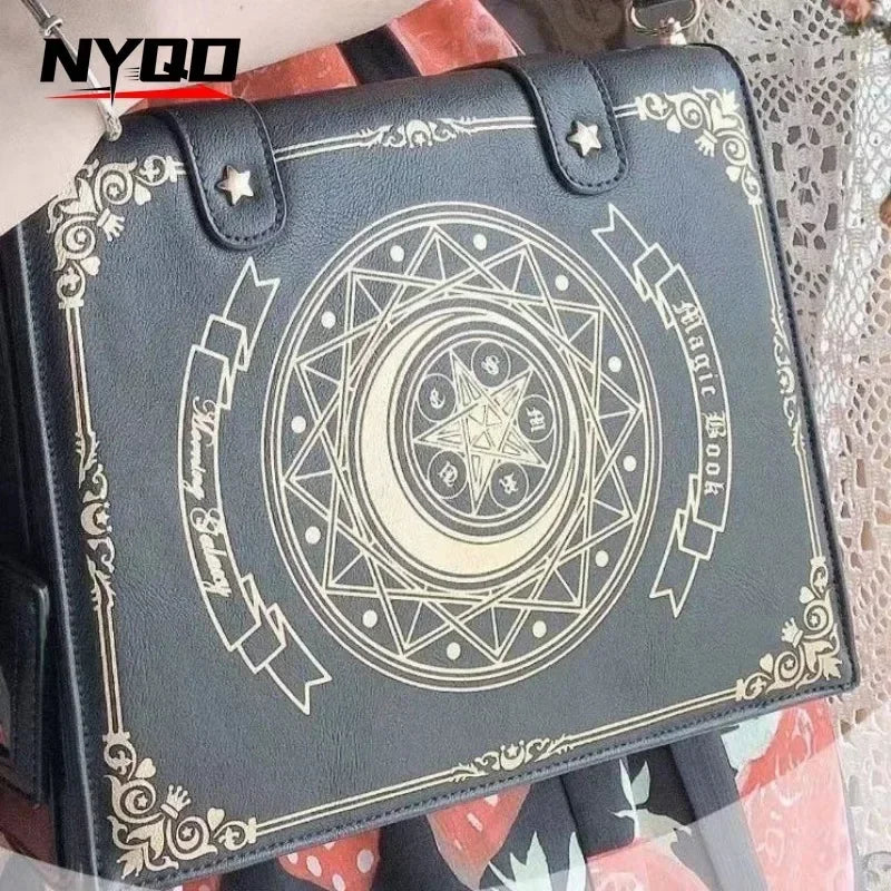 Lolita Y2K Star Moon Magic Book Shoulder Ita Bag  Women's Girls Gothic Vintage Mini Backpacks Fashion Cute Crossbody Handbags