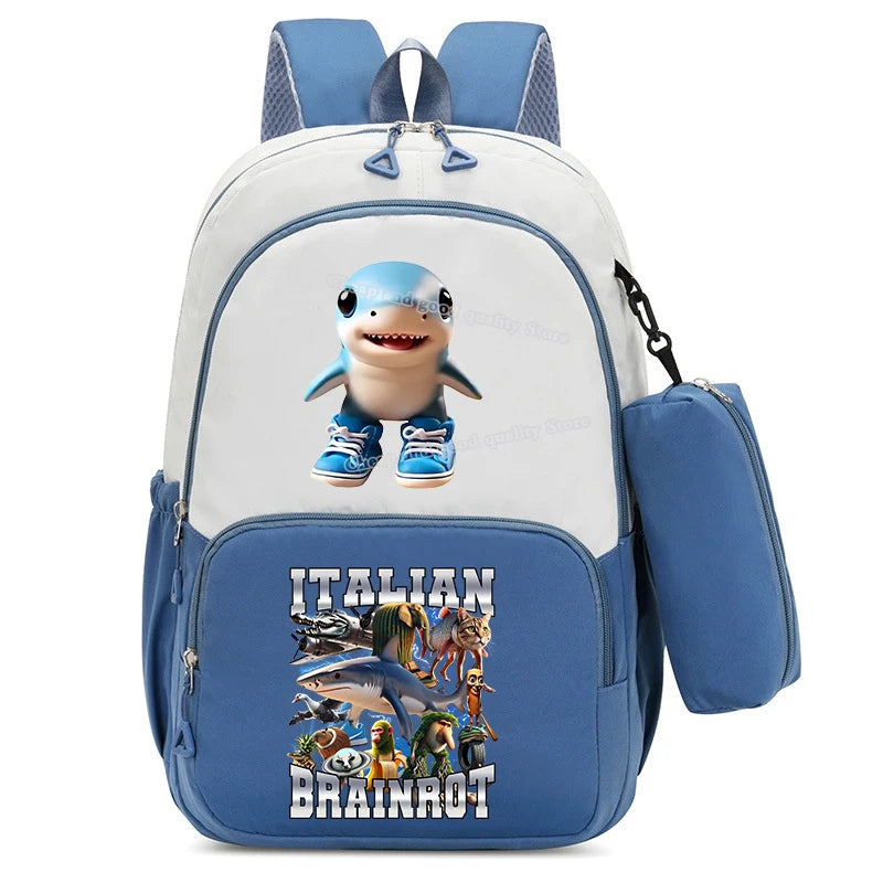 Italian Brainrot Backpacks Set Hot Student School Bag Pencil Case Girl Boy Back To School Gift Leisure Mochila Teens Travel Bags