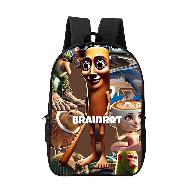 Italian Brainrot Children Backpack Cartoon Anime Game School Bag for Boy Girls Durable and Softback for Books Bag