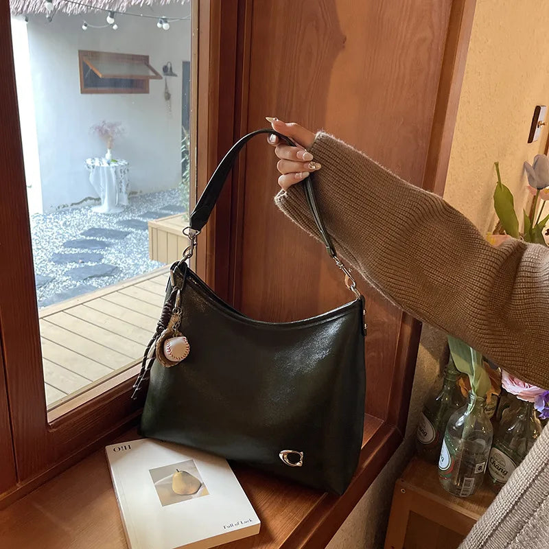 Vintage Tote Bag - Trendy Underarm Shoulder Purse, Lightweight & Spacious, Perfect for Work, Shopping & Travel, Women's Fashion